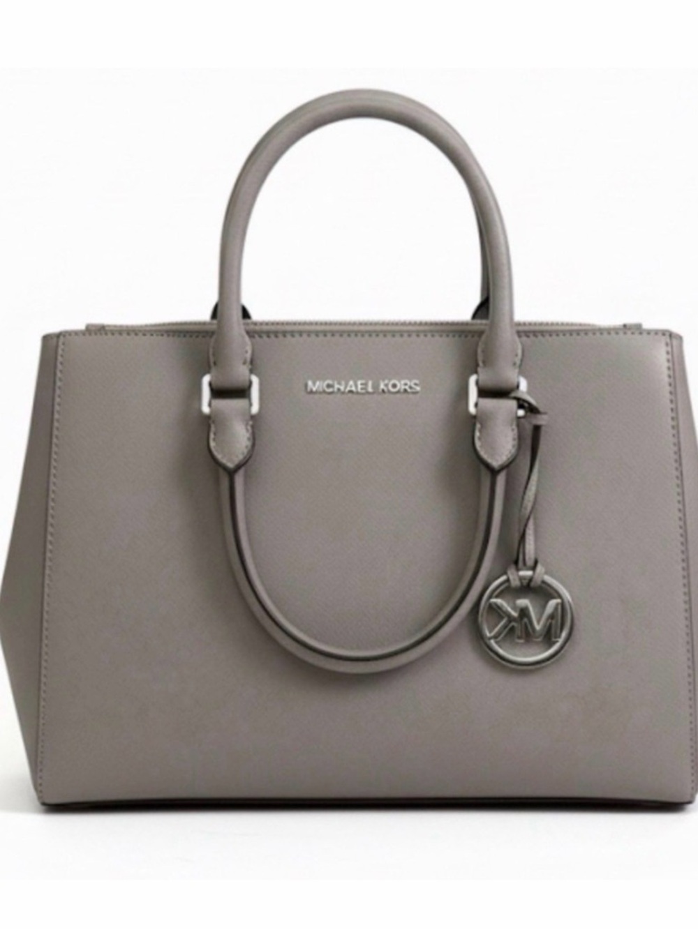 Michael Kors Savannah Medium Satchel Grey Silver Hardware Work Bag